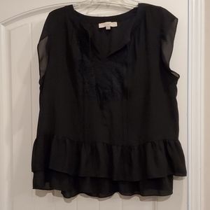 Black Ruffle Blouse